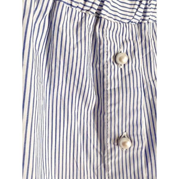 RARE! Off Shoulder, Pearl, Pinstripe Top from Italy - Picture 3 of 8